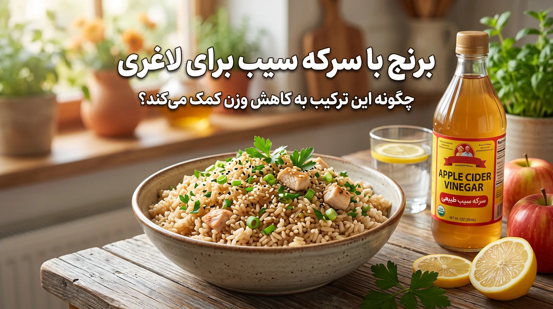 برنج با سرکه سیب برای لاغری