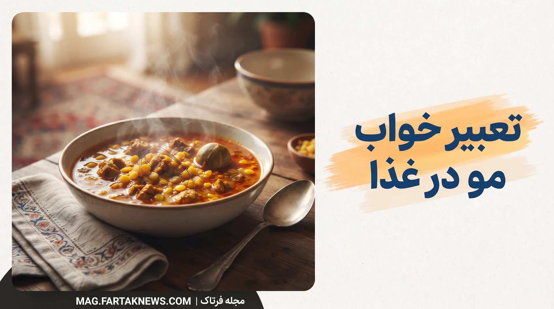 تعبیر خواب مو در غذا