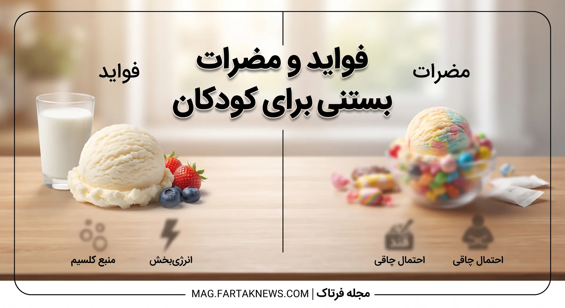 فواید و مضرات بستنی برای کودکان