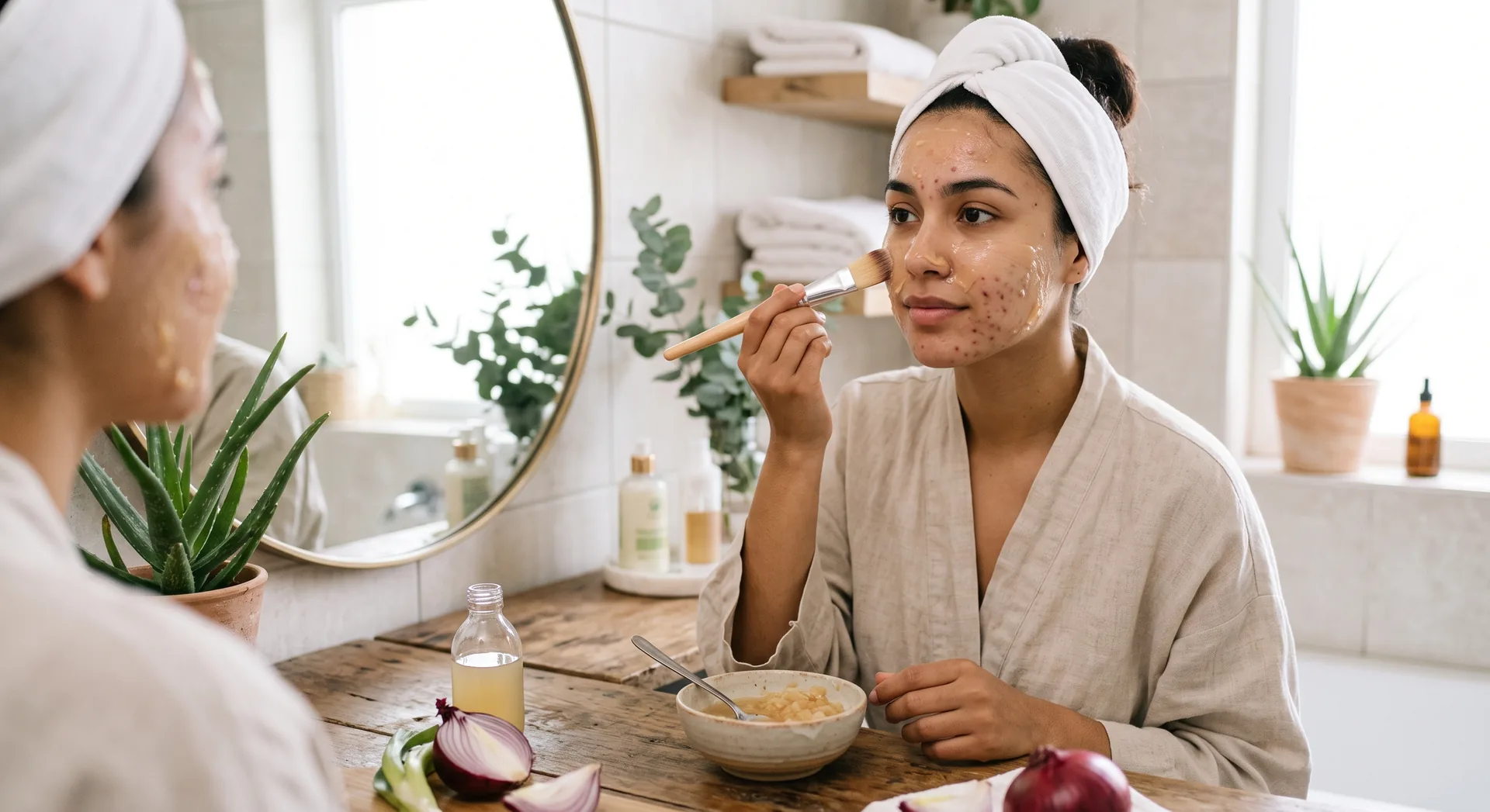 ماسک آب پیاز برای جوش و لک