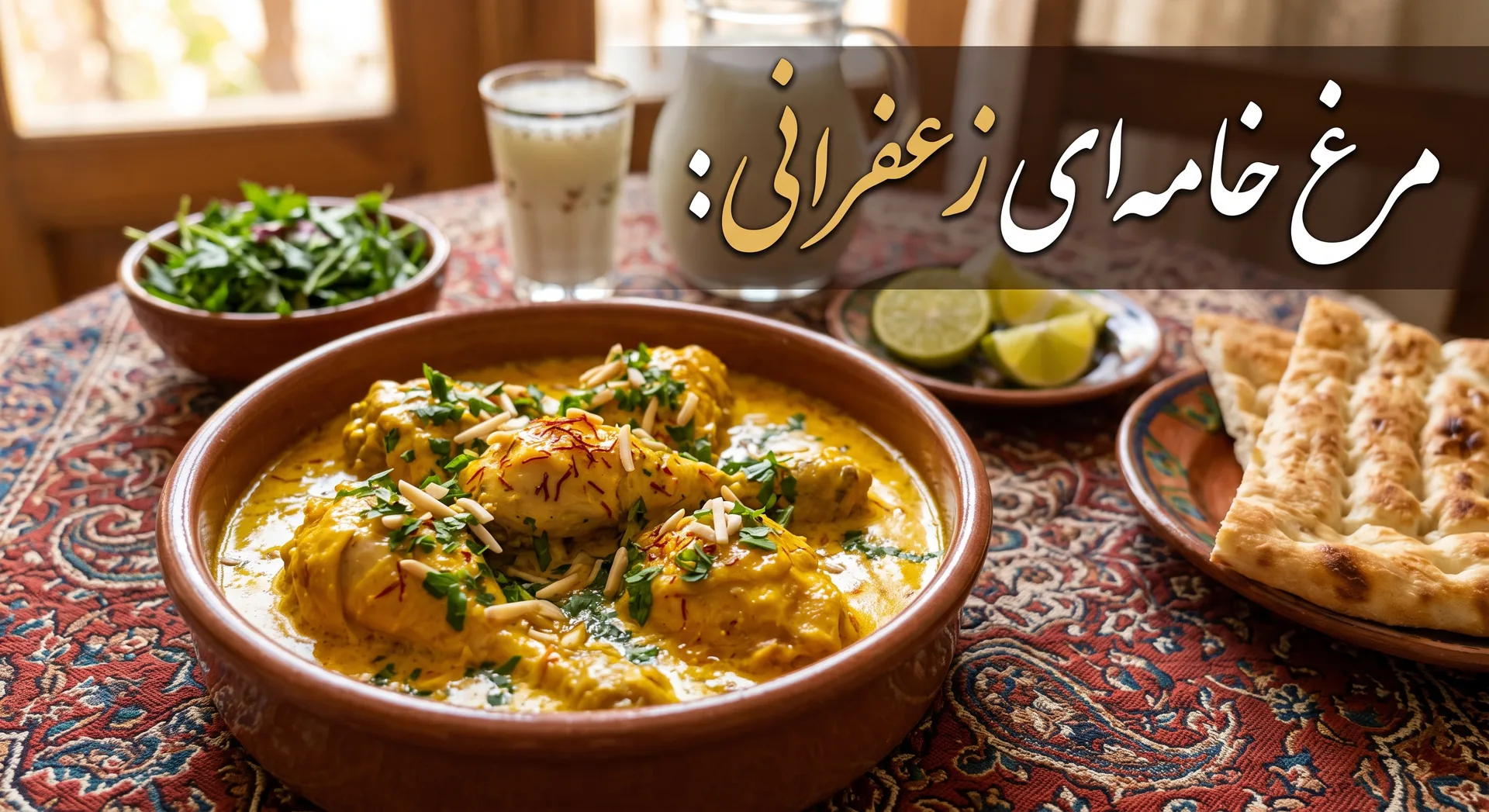 مرغ خامه‌ای زعفرانی