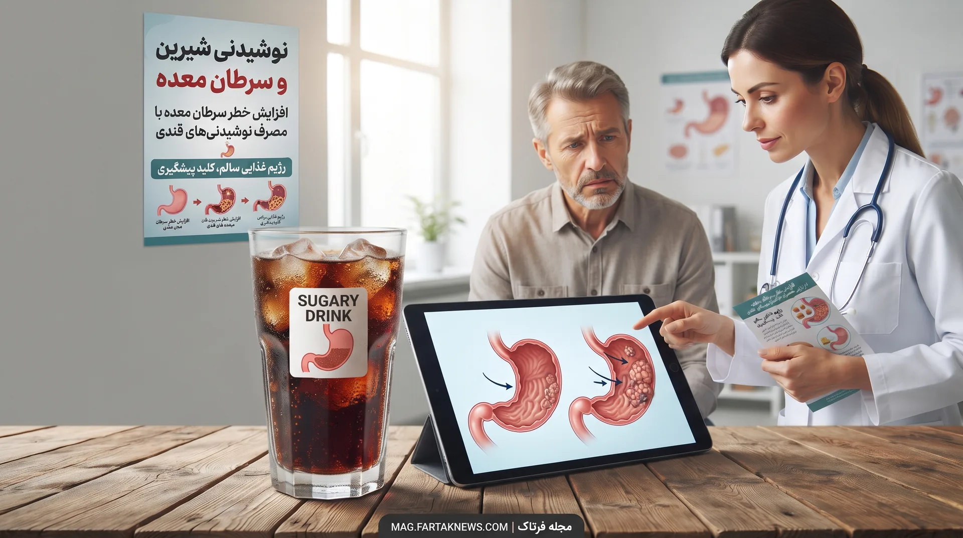نوشیدنی شیرین و سرطان معده