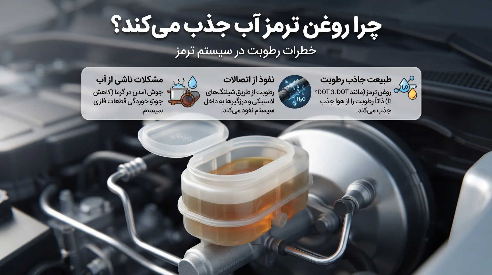 چرا روغن ترمز آب جذب می‌کند؟