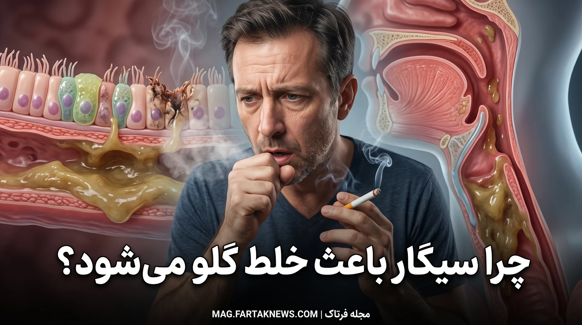 چرا سیگار باعث خلط گلو می‌شود؟