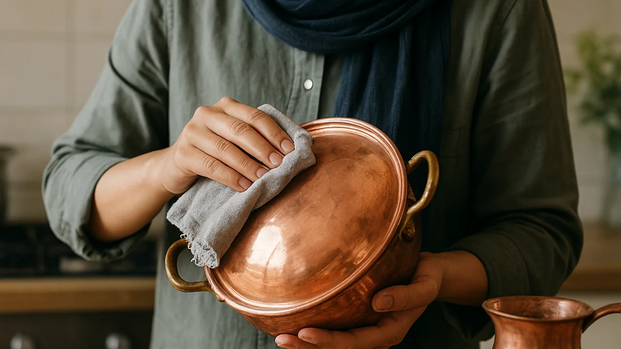چطور ظروف مسی را مثل روز اول براق کنیم؟ ۵ ترفند خانگی و اصولی